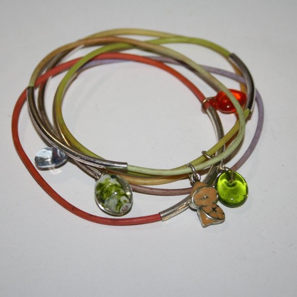 Beautiful colorful and silver charm bracelet set - Picture 3 of 4